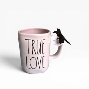 RAE DUNN Disney Beauty and the Beast "True Love" Double Sided Cream Mug New